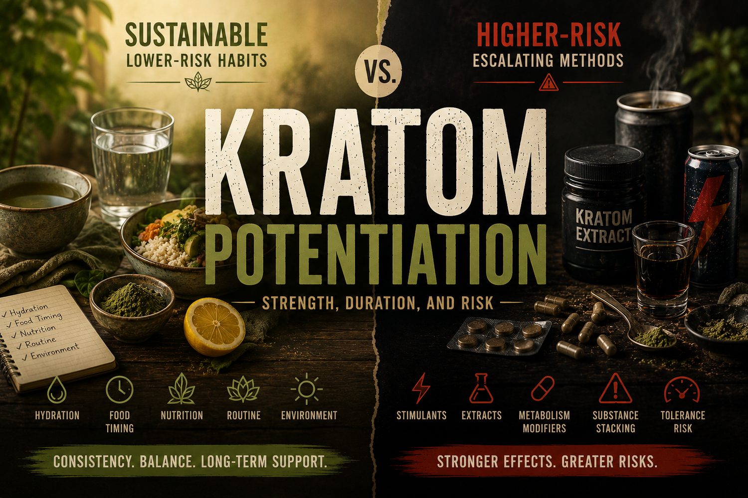 Kratom Potentiation: Strength, Duration, and Risk