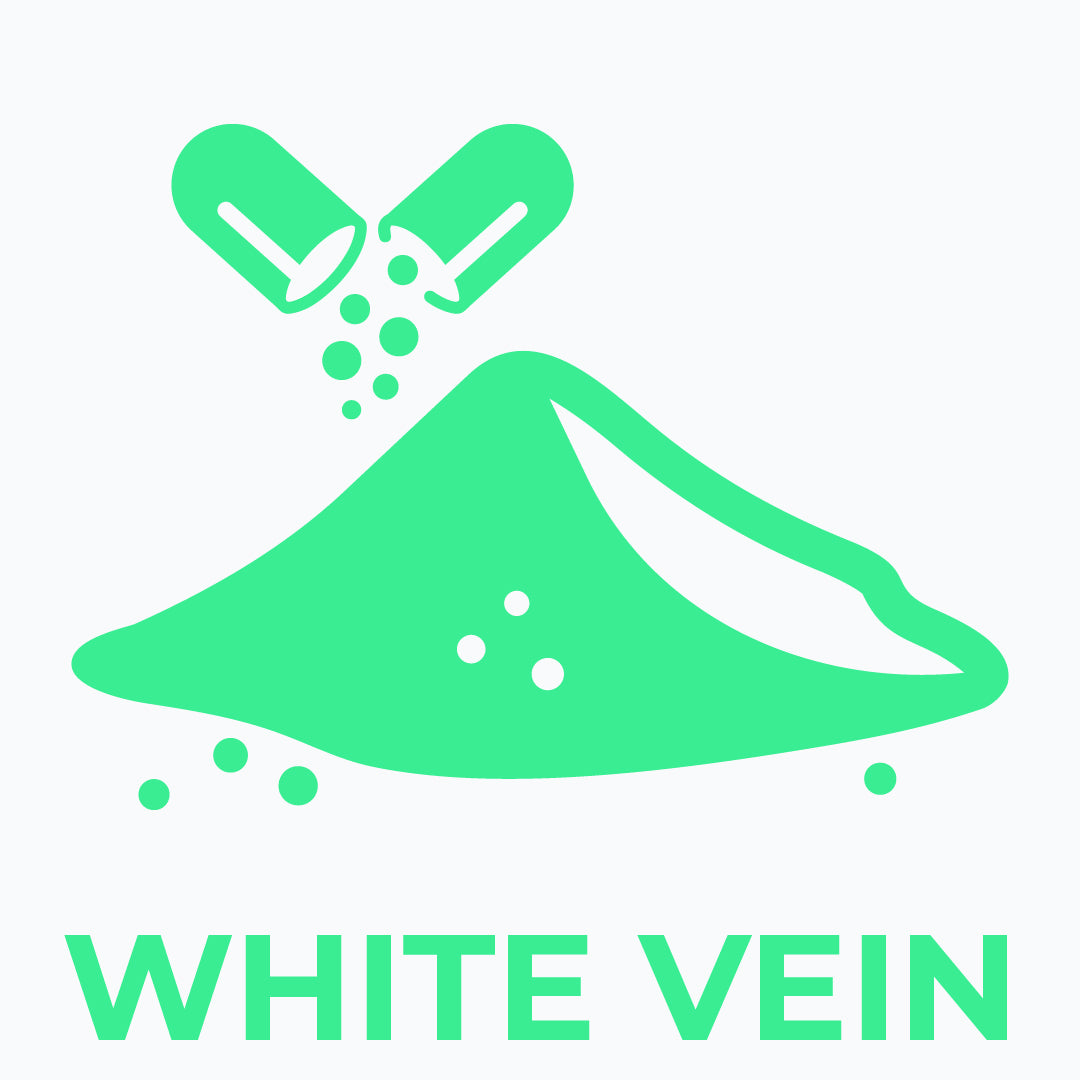 Green logo with 'White Vein' text on a white background