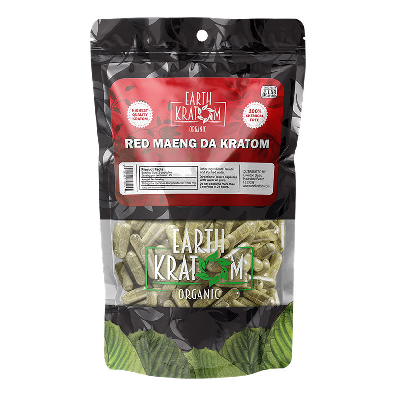 Earth Kratom Red Maeng Da Kratom Capsules